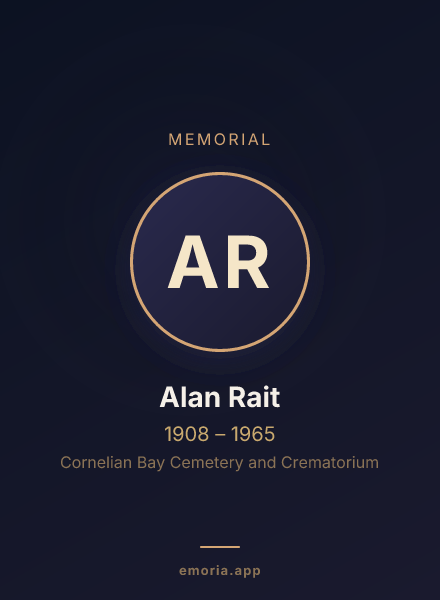 Memorial portrait of Alan Rait