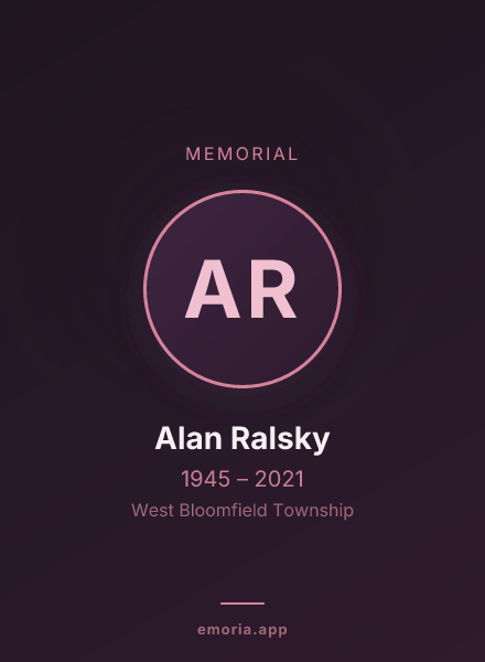 Memorial portrait of Alan Ralsky