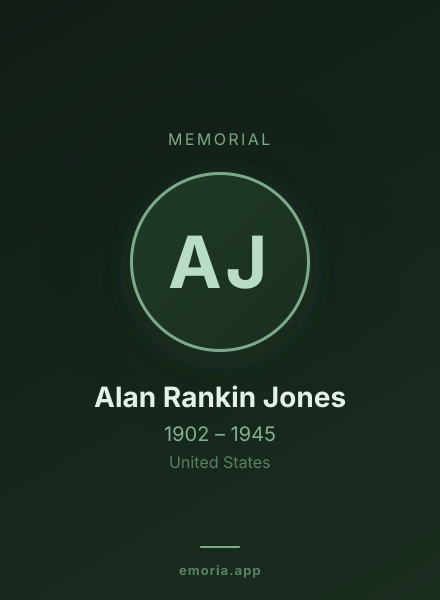 Memorial portrait of Alan Rankin Jones