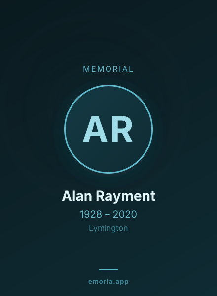 Memorial portrait of Alan Rayment