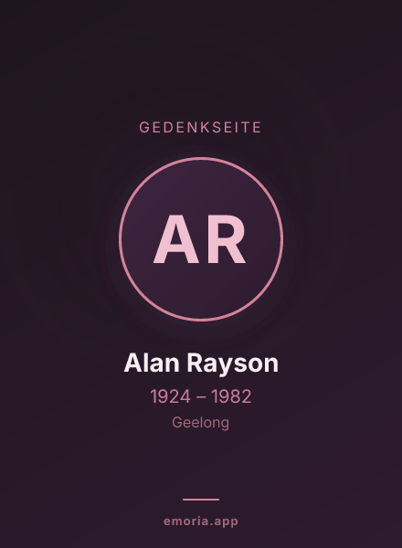 Gedenkportrait von Alan Rayson