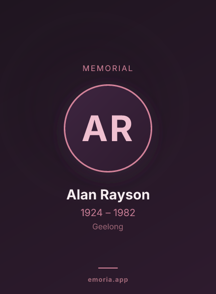 Memorial portrait of Alan Rayson