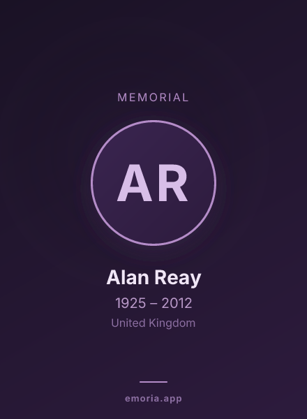 Memorial portrait of Alan Reay