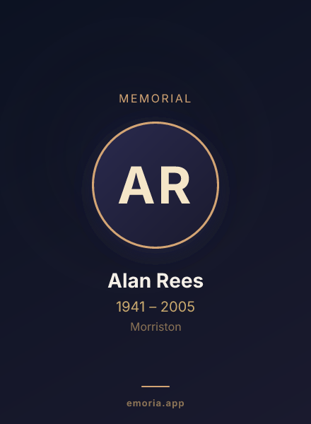 Memorial portrait of Alan Rees