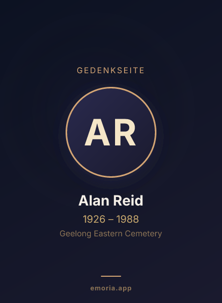 Gedenkportrait von Alan Reid