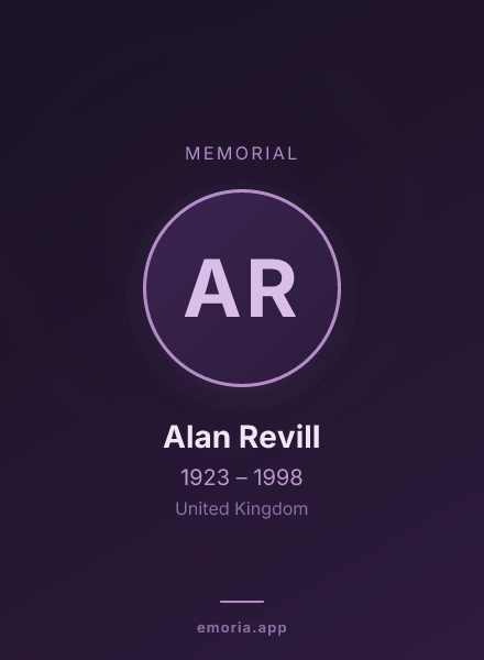 Memorial portrait of Alan Revill
