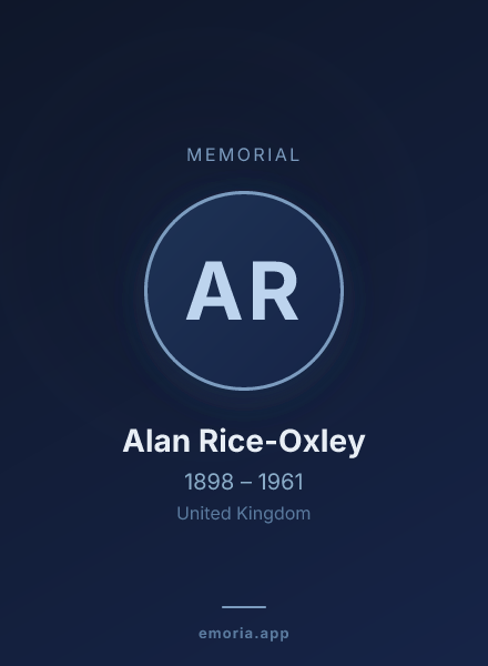 Memorial portrait of Alan Rice-Oxley