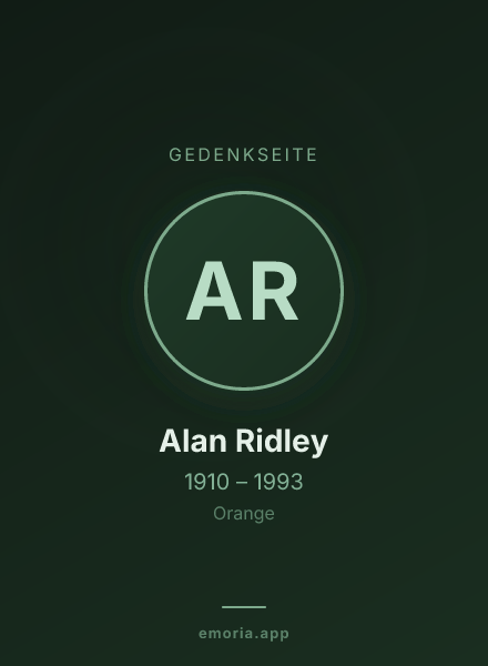 Gedenkportrait von Alan Ridley