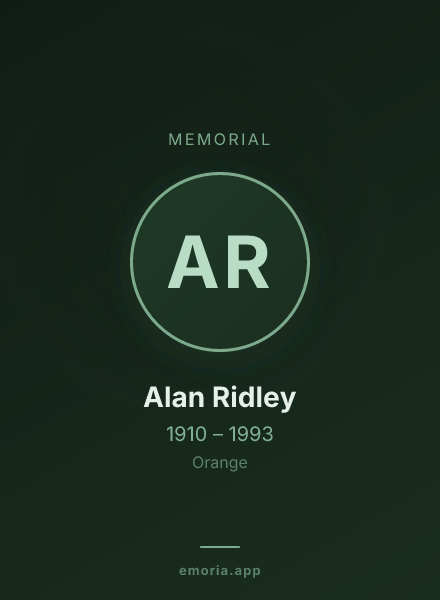 Memorial portrait of Alan Ridley
