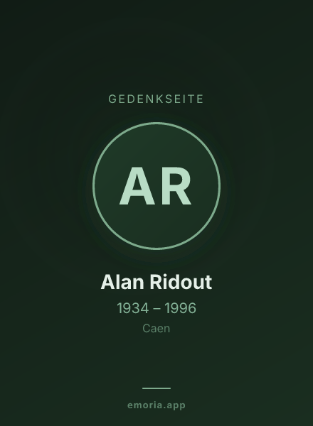 Gedenkportrait von Alan Ridout