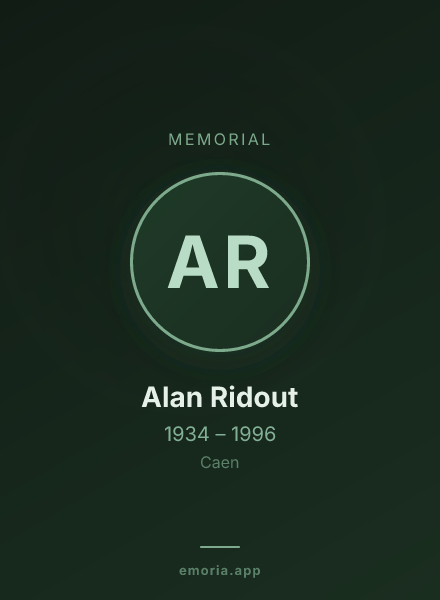 Memorial portrait of Alan Ridout