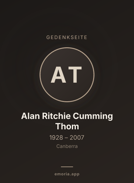 Gedenkportrait von Alan Ritchie Cumming Thom