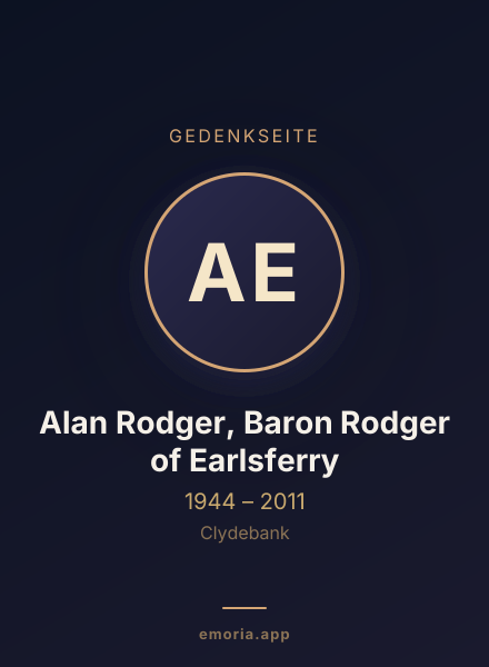Gedenkportrait von Alan Rodger, Baron Rodger of Earlsferry