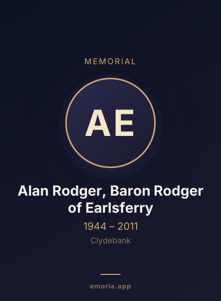 Memorial portrait of Alan Rodger, Baron Rodger of Earlsferry