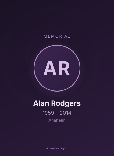 Memorial portrait of Alan Rodgers