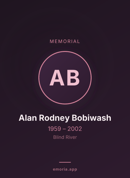 Memorial portrait of Alan Rodney Bobiwash