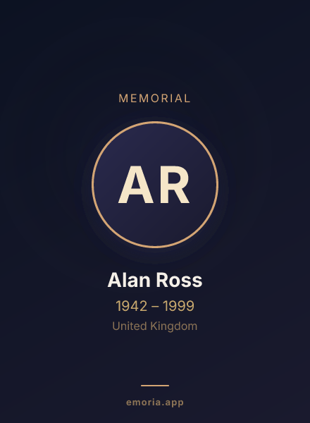 Memorial portrait of Alan Ross