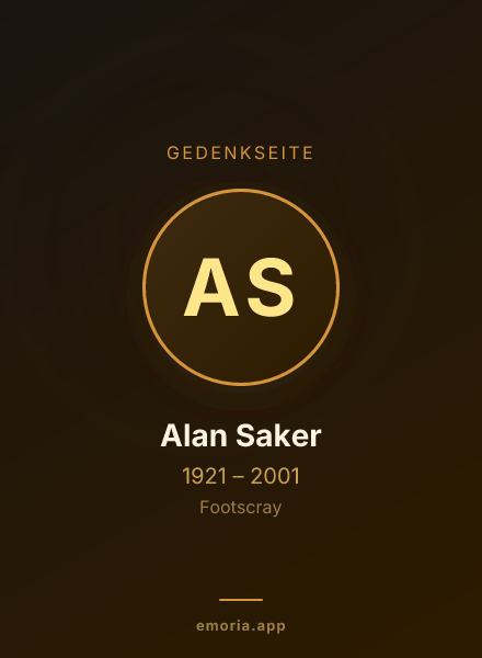 Gedenkportrait von Alan Saker