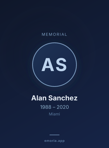 Memorial portrait of Alan Sanchez