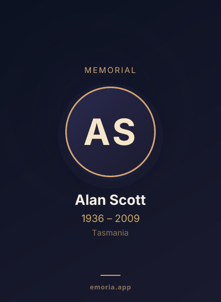 Memorial portrait of Alan Scott