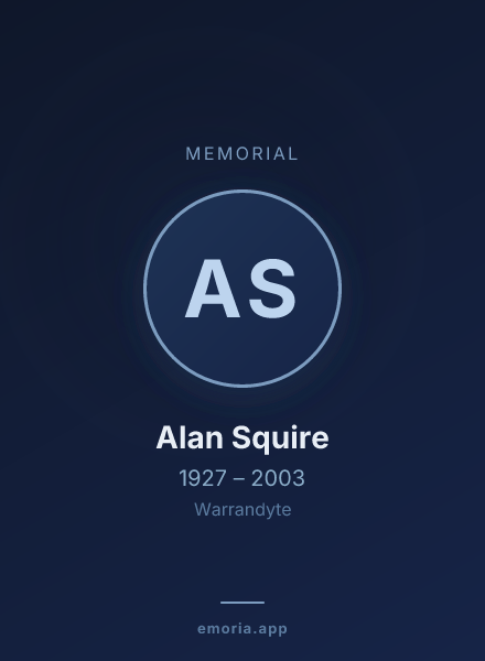 Memorial portrait of Alan Squire
