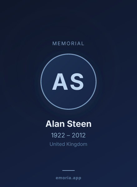 Memorial portrait of Alan Steen