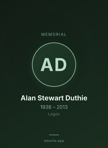 Memorial portrait of Alan Stewart Duthie