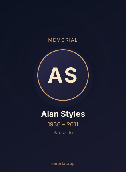 Memorial portrait of Alan Styles