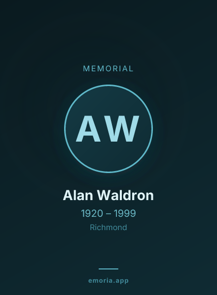 Memorial portrait of Alan Waldron