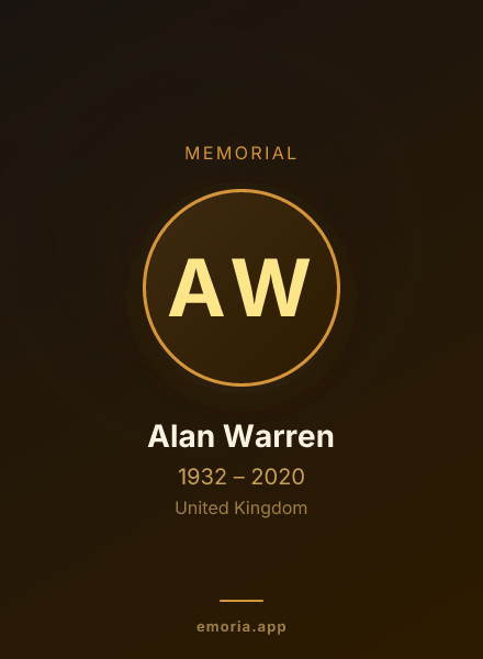 Memorial portrait of Alan Warren