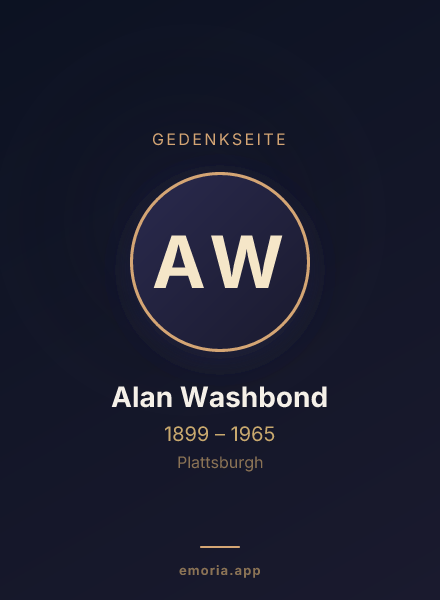 Gedenkportrait von Alan Washbond