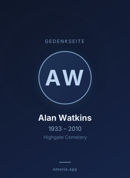 Gedenkportrait von Alan Watkins