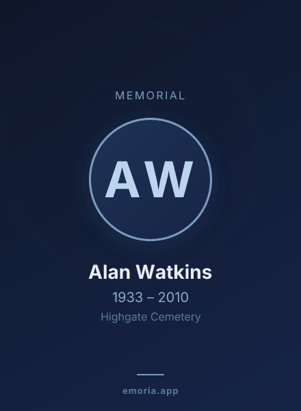Memorial portrait of Alan Watkins