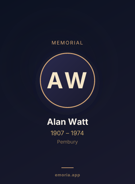 Memorial portrait of Alan Watt