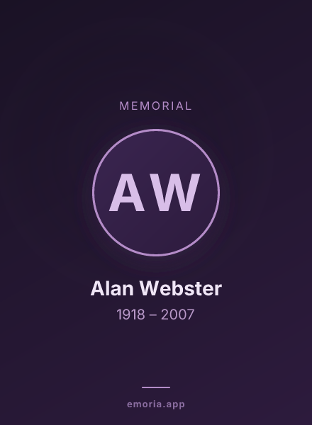 Memorial portrait of Alan Webster