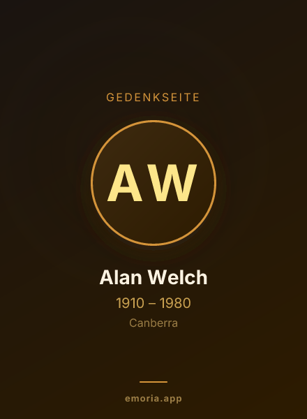 Gedenkportrait von Alan Welch
