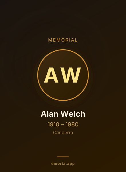 Memorial portrait of Alan Welch