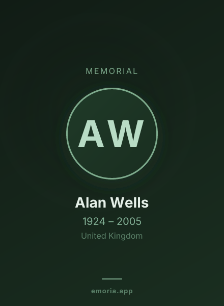 Memorial portrait of Alan Wells
