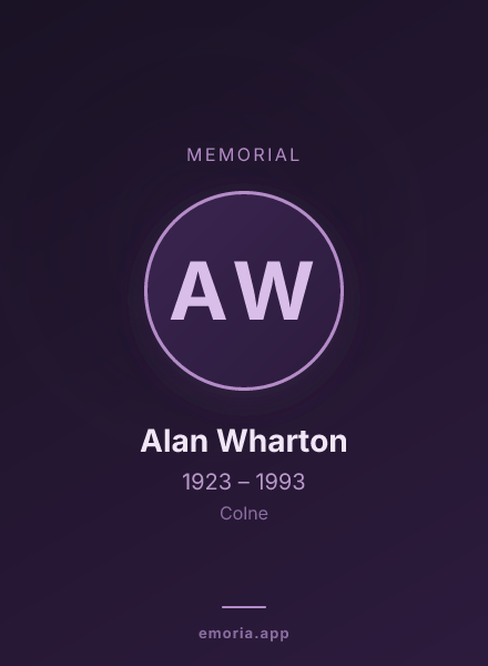 Memorial portrait of Alan Wharton