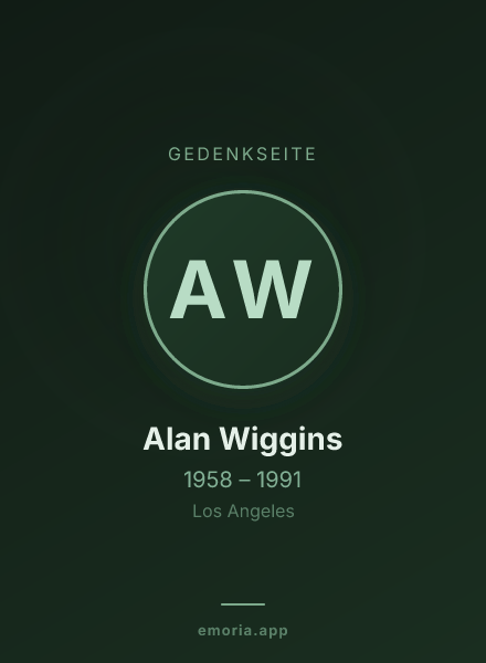 Gedenkportrait von Alan Wiggins