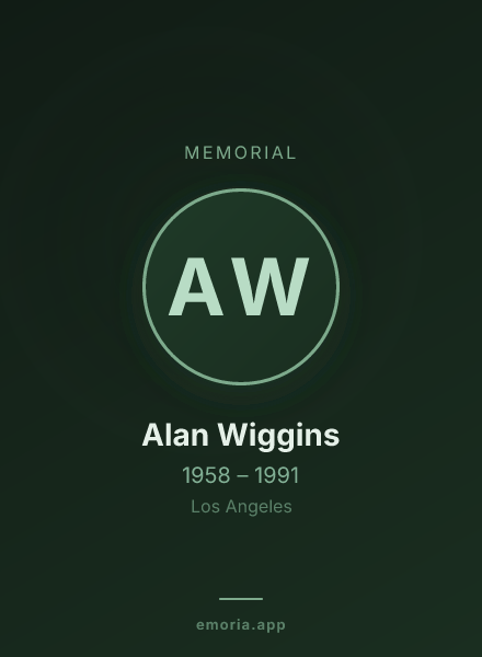 Memorial portrait of Alan Wiggins