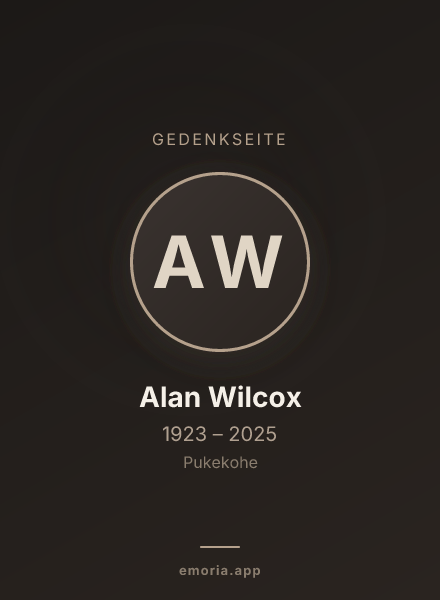 Gedenkportrait von Alan Wilcox