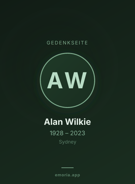 Gedenkportrait von Alan Wilkie
