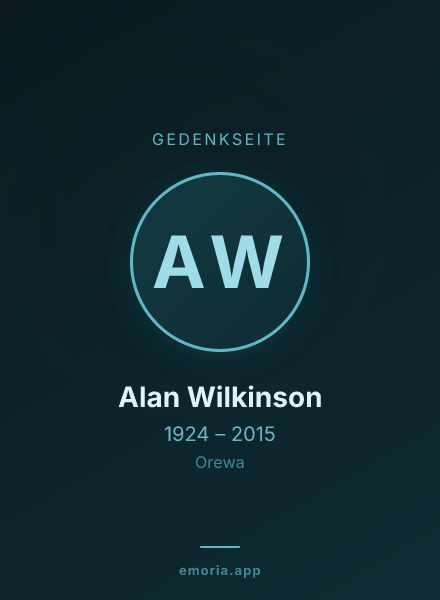 Gedenkportrait von Alan Wilkinson