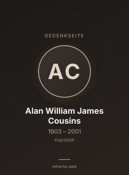 Gedenkportrait von Alan William James Cousins