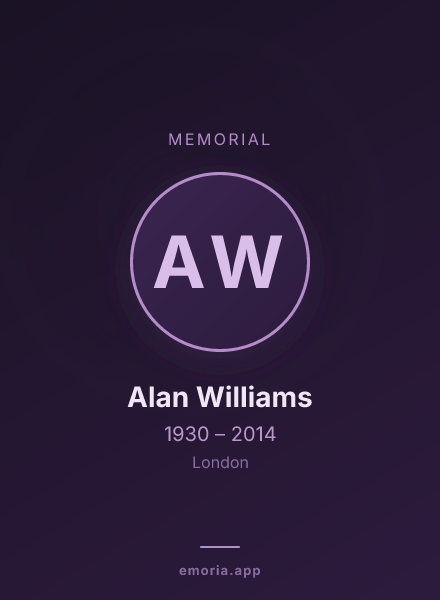 Memorial portrait of Alan Williams