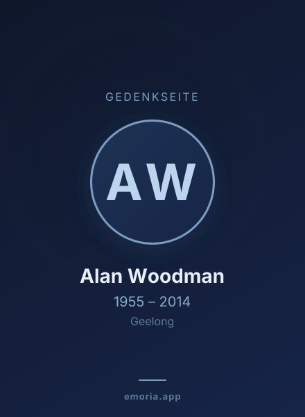 Gedenkportrait von Alan Woodman