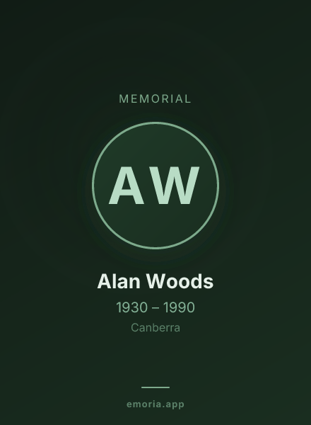 Memorial portrait of Alan Woods
