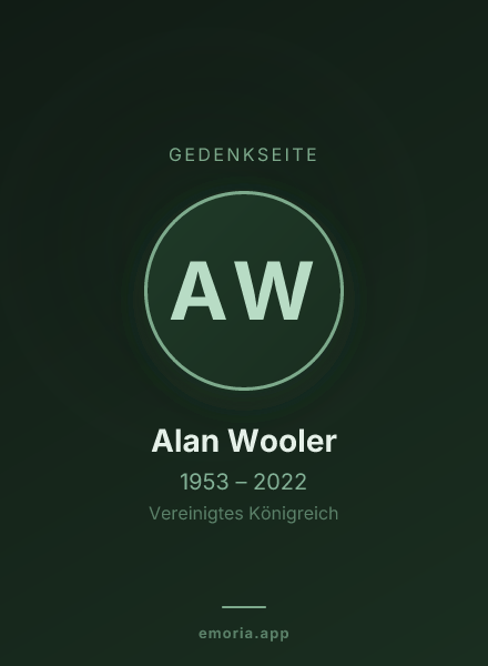 Gedenkportrait von Alan Wooler