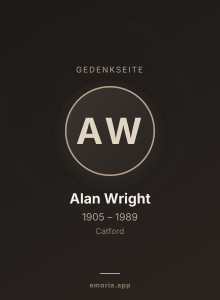 Gedenkportrait von Alan Wright